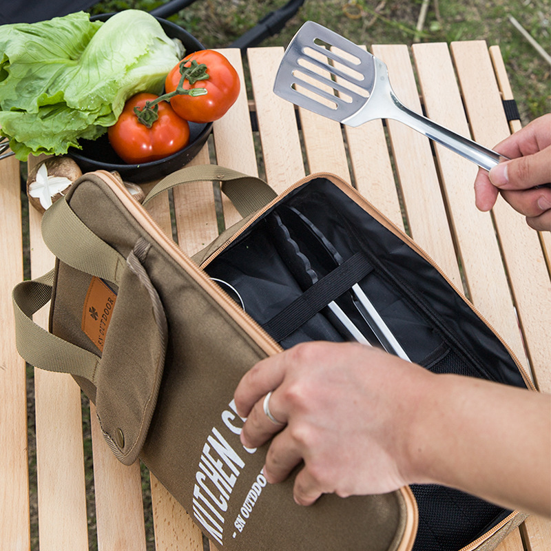 Camping Cooking Kitchen Set - 8-częściowy zestaw naczyń kuchennych na kemping,