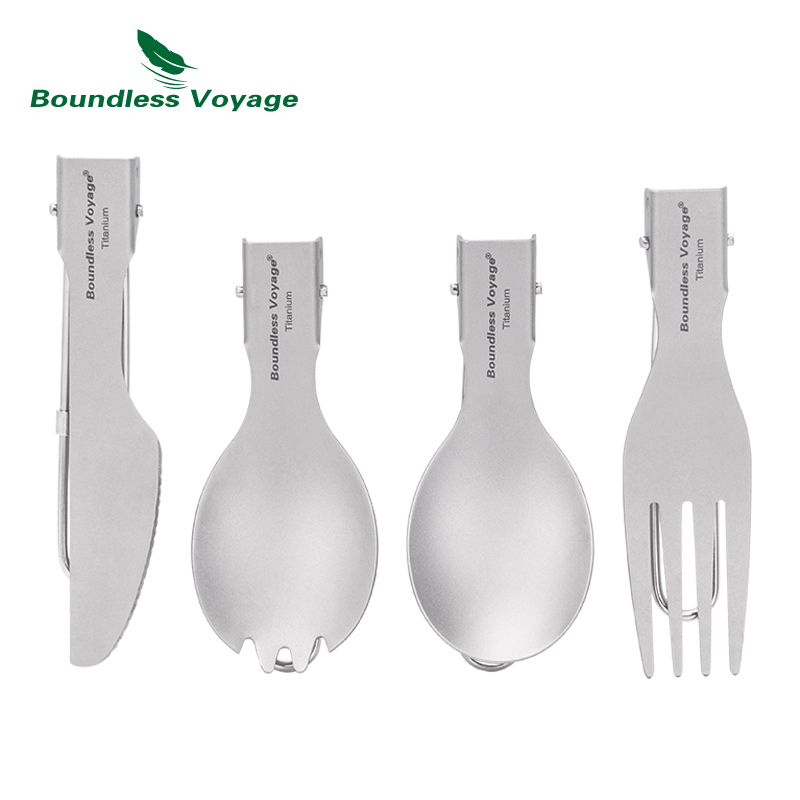 Camp Spork Set - Boundless Voyage Tytanowy Składany Zestaw Sztućców