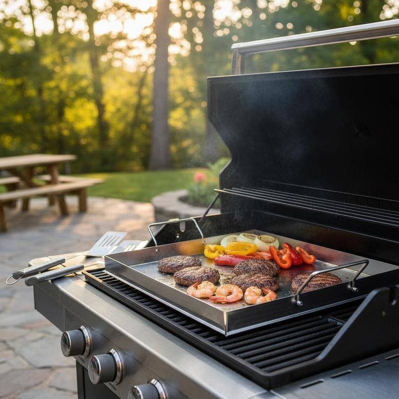 Camping Cooking Griddle - Uniwersalna płaska płyta grillowa 18x16 cali