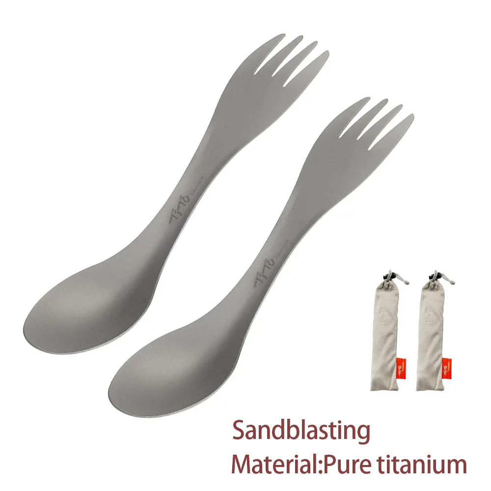 Camping Outdoor Cooking Equipment - Łyżka Titanium Spork 2 w 1