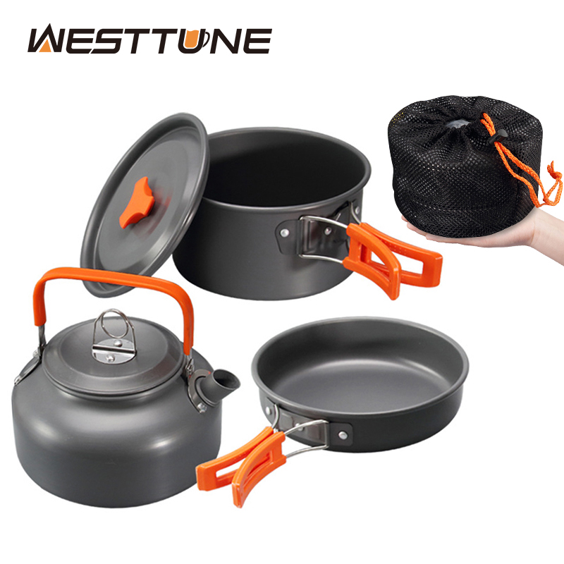 Camping Cooking Kitchen Set - WESTTUNE Zestaw naczyń kempingowych Aluminiowy przenośny
