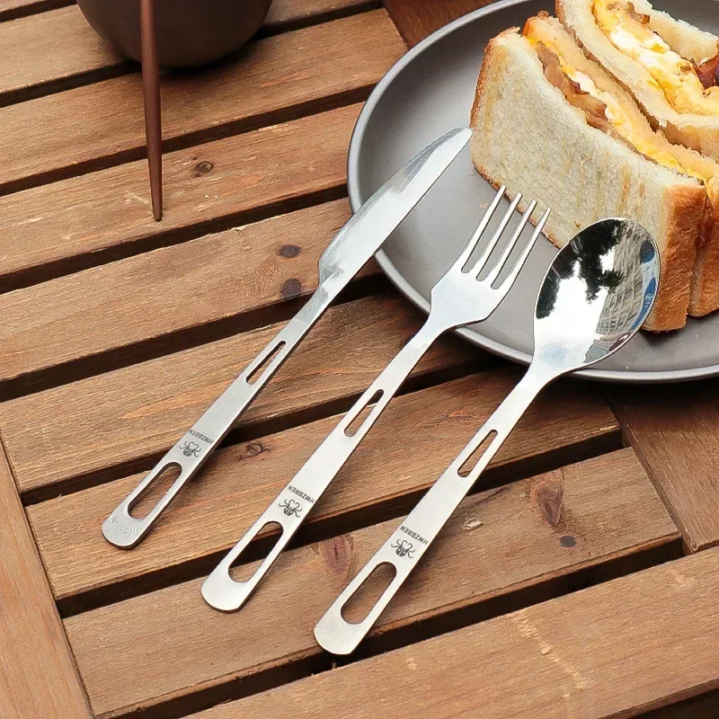Camping Cooking Kit - HWZBBEN tytanowy zestaw nóż łyżka na