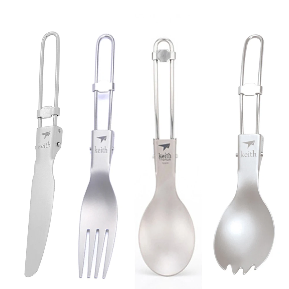 Camp Spork Set - Keith Outdoor Titanium składana łyżka Spork