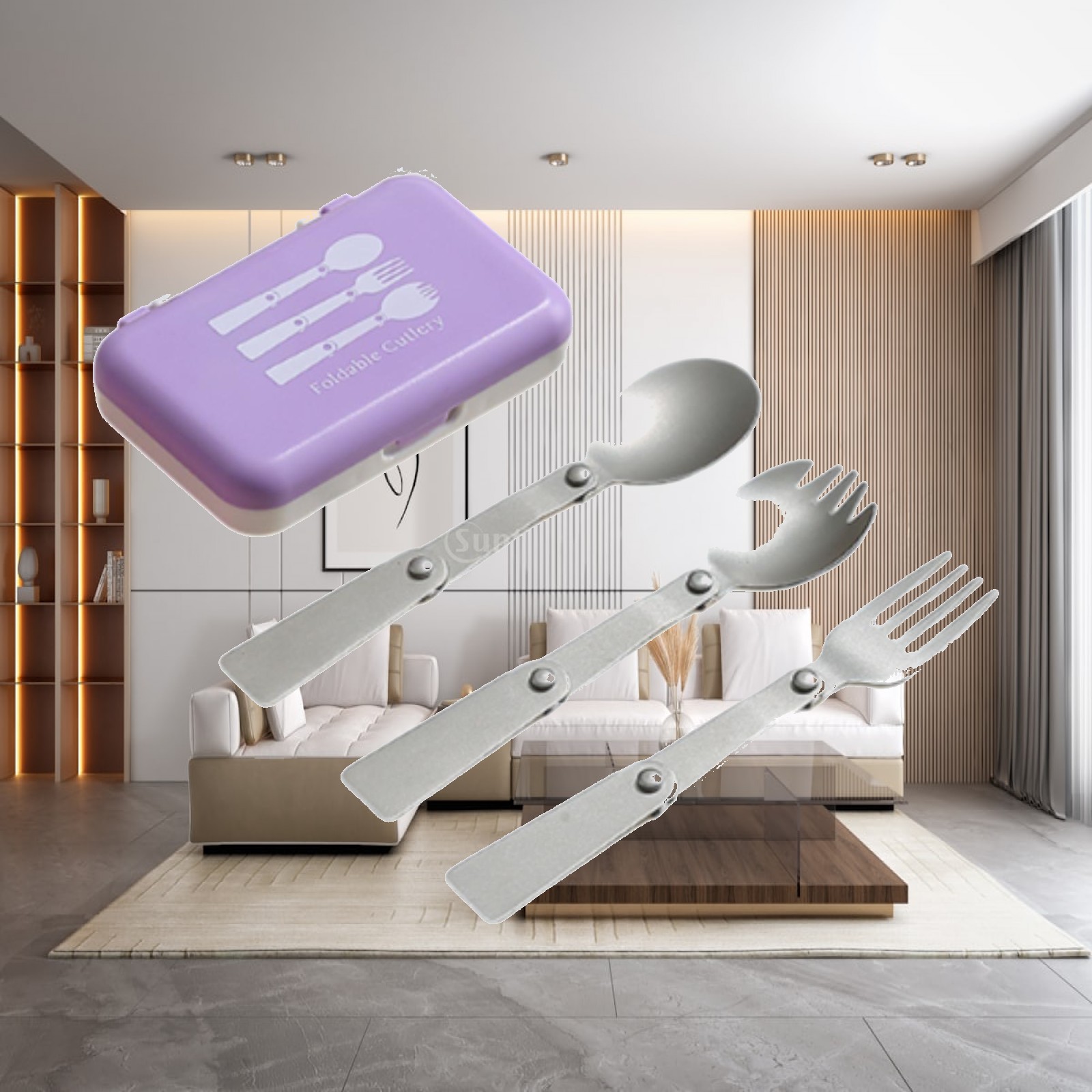Camp Spork Set - Zestaw składanych sztućców kempingowych: widelec, łyżka,