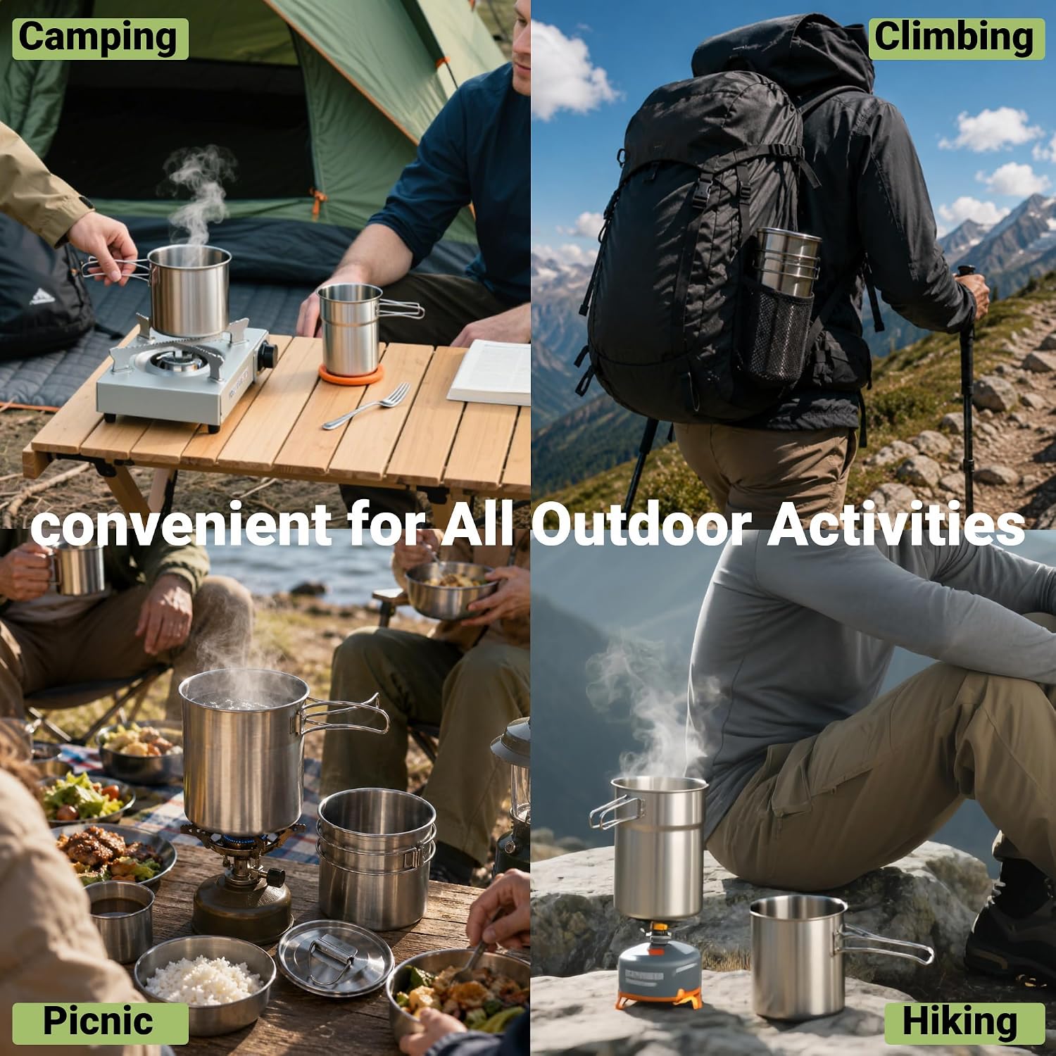 Składane kubki kempingowe, nac – Camping Cooking Kitchen Set recenzja i cena