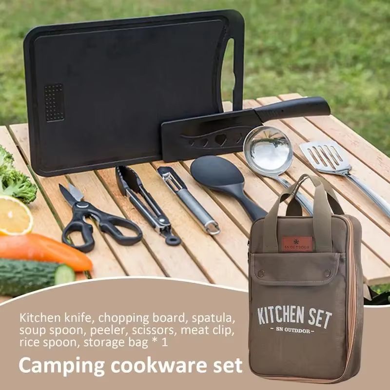 8-częściowy zestaw naczyń kuch – Camping Cooking Kitchen Set recenzja i cena