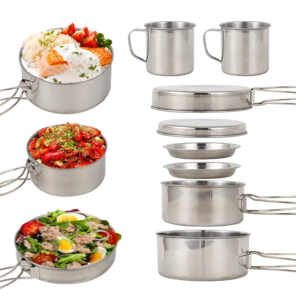 8-częściowy zestaw naczyń kemp – Camping Cooking Kitchen Set recenzja i cena