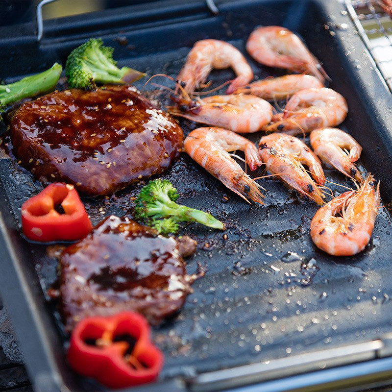 Gruba kwadratowa patelnia gril – Camping Cooking Griddle recenzja i cena