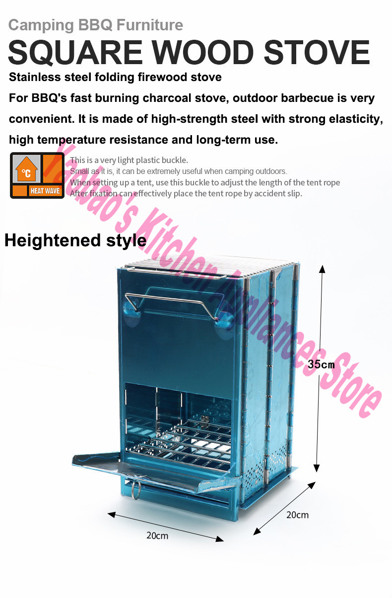 Przenośny piec na drewno do uż – Camping Outdoor Cooking Equipment recenzja i cena