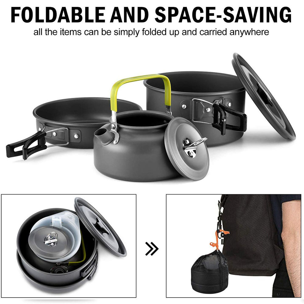 Zestaw naczyń kuchennych do bi – Camping Outdoor Cooking Equipment recenzja i cena