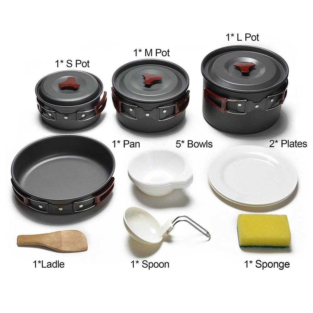 Zestaw naczyń kempingowych na  – Camping Cooking Kitchen Set recenzja i cena