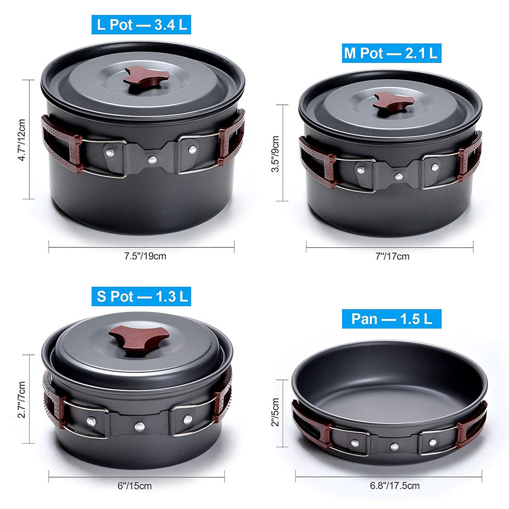 Zestaw naczyń kempingowych na  – Camping Cooking Kitchen Set recenzja i cena
