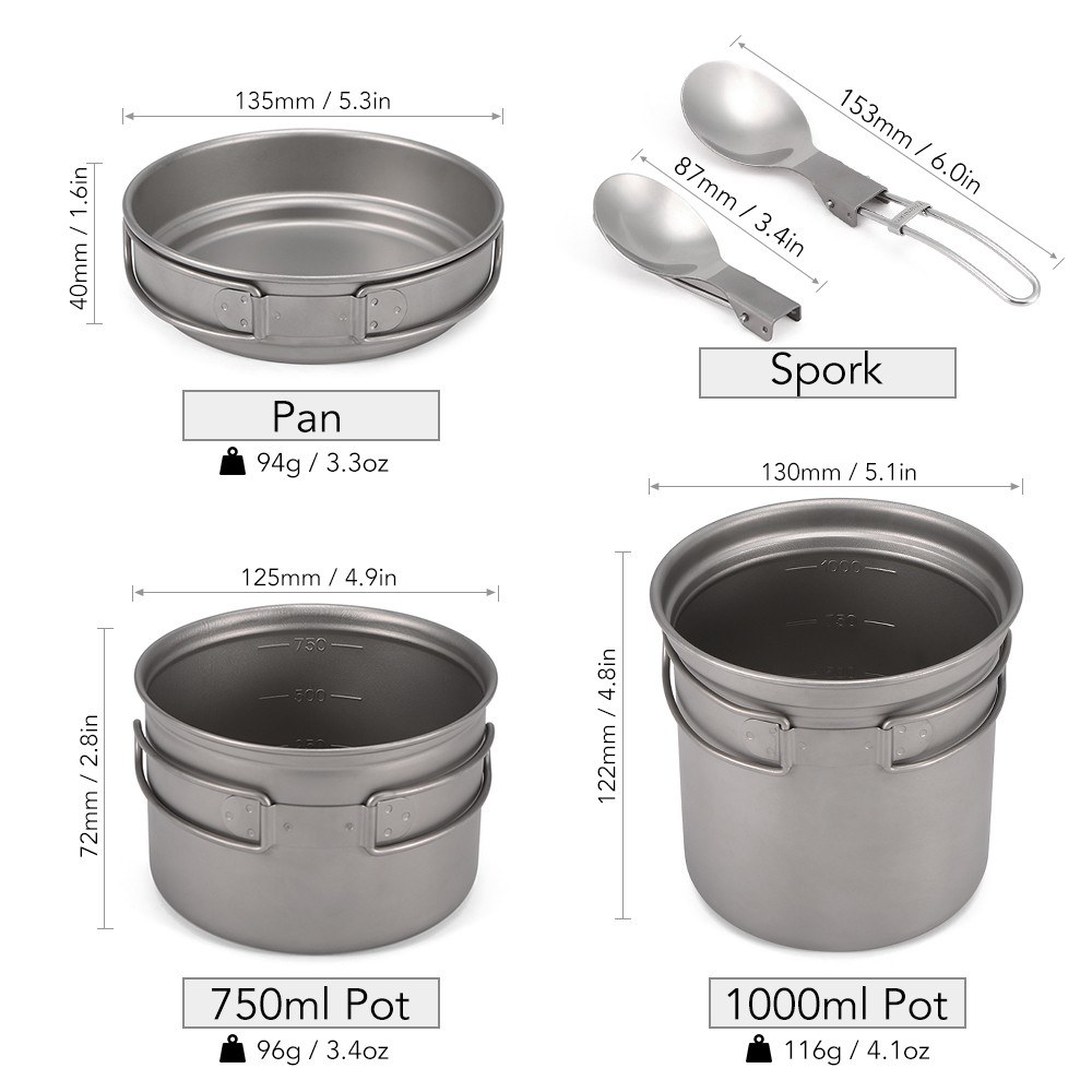 Ultralekki 3-częściowy tytanow – Camp Spork Set recenzja i cena